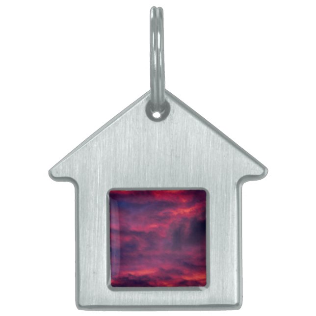 Placa Para Mascotas rojo de agosto (Frente)