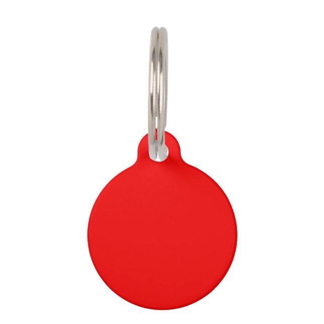 Placa Para Mascotas Rojo de neón sólido (Anverso)