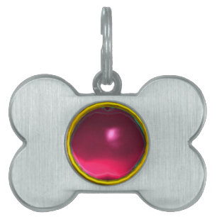 PLACA PARA MASCOTAS ROJO ROBY GEM STONE