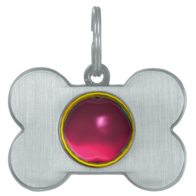 PLACA PARA MASCOTAS ROJO ROBY GEM STONE (Frente)