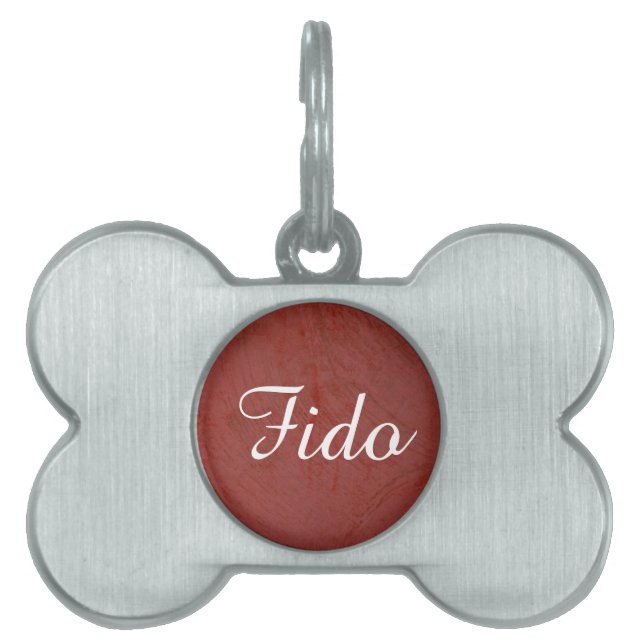Placa Para Mascotas Rojo sólido (Frente)