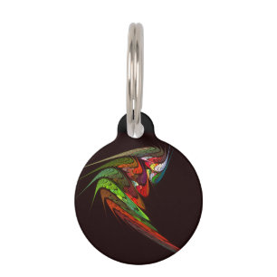 Placa Para Mascotas Ronda de arte abstracto de Chameleon