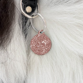 Placa Para Mascotas Rosa de Faux Purpurina de oro Información sobre la