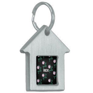 Placa Para Mascotas Rosa de Perro de Nombre Personalizado - Rosa Canin