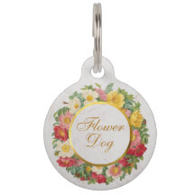Rosa de perro flor Wreath Script Faux Gold Boda