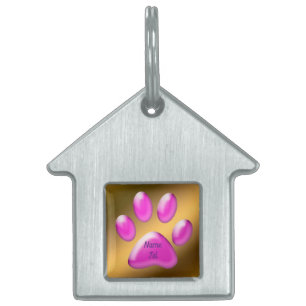 Placa Para Mascotas Rosa dorado
