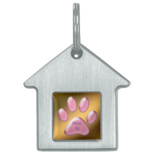 Placa Para Mascotas Rosa dorado