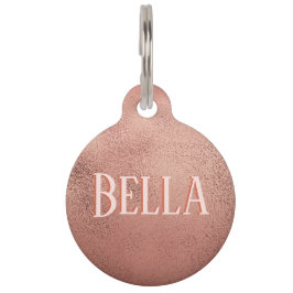 Placa Para Mascotas Rosa Nombre del martillo de oro Llévame a casa ID 