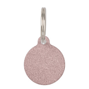 Placa Para Mascotas Rosa Purpurina Gold