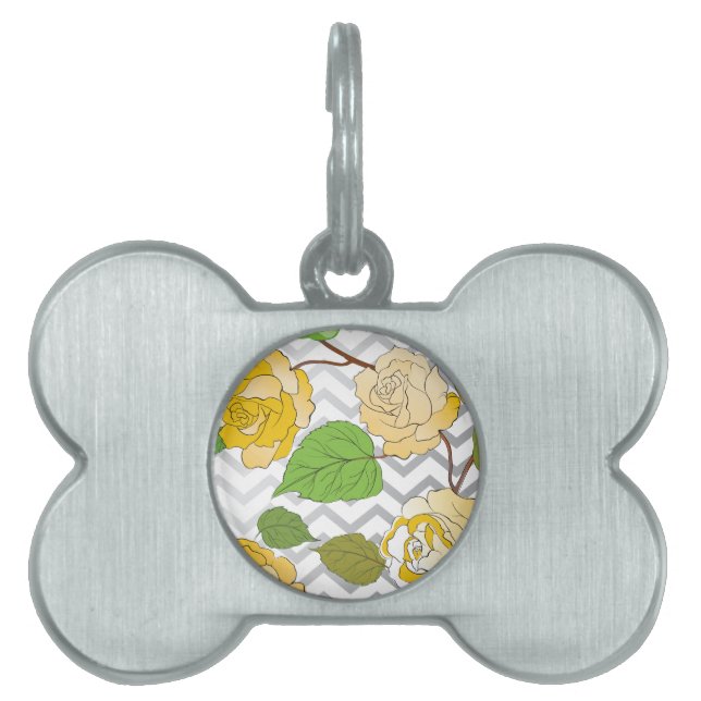 Placa Para Mascotas Rosas 11 (Frente)