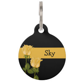 Placa Para Mascotas Rosas Amarillas