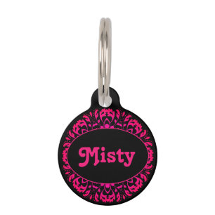 Placa Para Mascotas Rosas fuertes femeninas