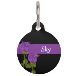 Placa Para Mascotas Rosas morados