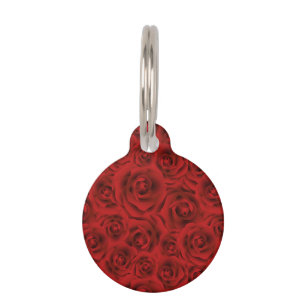 Placa Para Mascotas Rosas rojas, flores de amor, regalo de novia