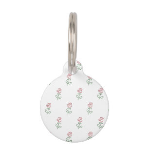 Placa Para Mascotas Rosas Rojas, Patrón De Rosas, Flores