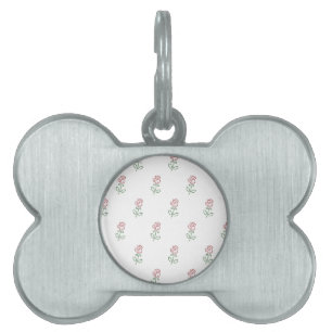 Placa Para Mascotas Rosas Rojas, Patrón De Rosas, Flores