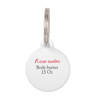Placa Para Mascotas Rose body butter add your text name custom weight 