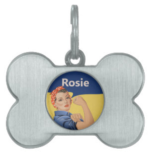 Placa Para Mascotas Rosie the Riveter Pet ID Tag