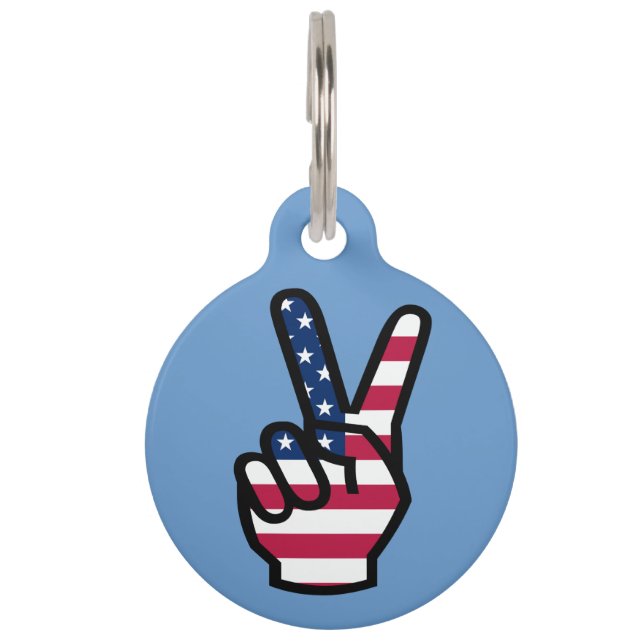 Placa Para Mascotas RÓTULO de victoria de Estados Unidos (Anverso)