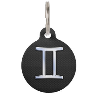 Placa Para Mascotas Rótulo Gemini Zodiac