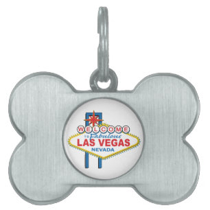 Placa Para Mascotas Rótulo retro de Las Vegas