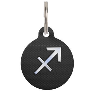 Placa Para Mascotas Rótulo Sagittarius Zodiac al estilo de la piel de 