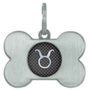 Placa Para Mascotas Rótulo Taurus sobre la impresión de fibra de carbo