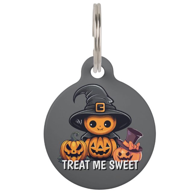 Placa Para Mascotas Round Pet Tag : HALLOWEEN Treat (Anverso)
