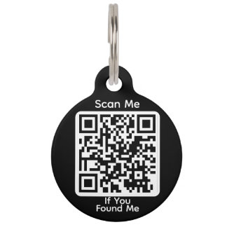 Placa Para Mascotas Round PetID Tag for OzWellPet App Owners - Black