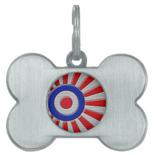 Placa Para Mascotas Roundel Sunburst Design Carbon Fiber Style Decor