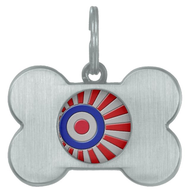 Placa Para Mascotas Roundel Sunburst Design Carbon Fiber Style Decor (Frente)