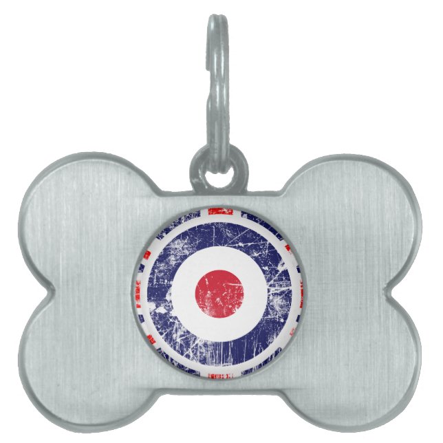 Placa Para Mascotas Roundel Target Mods UK Unión Jack (Frente)
