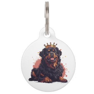 Placa Para Mascotas Royal Rottweiler Dog Queen Crown