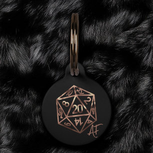 Placa Para Mascotas RPG Crit AF Dígito de la fantasía del cobre Tabl