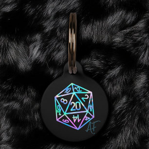 Placa Para Mascotas RPG Crit AF   Holo Fantasy Tabletop PnP Gamer Dice
