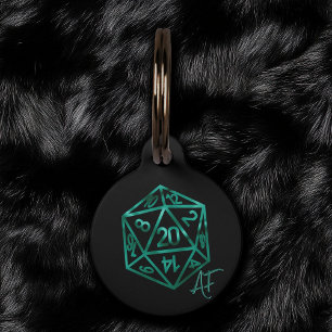 Placa Para Mascotas RPG Crit AF Verde azulada Fantasy Tabletop PnP G