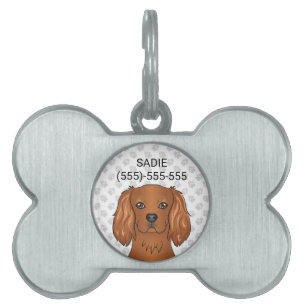 Placa Para Mascotas Ruby Cavalier King Charles Spaniel y texto