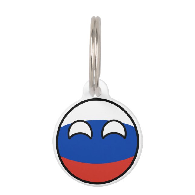 Placa Para Mascotas Rusia Geeky que tiende divertida Countryball (Anverso)