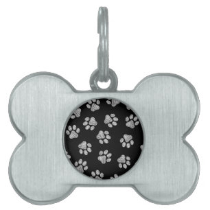 Placa Para Mascotas Rutas de perro, garras de perro, garras blancas