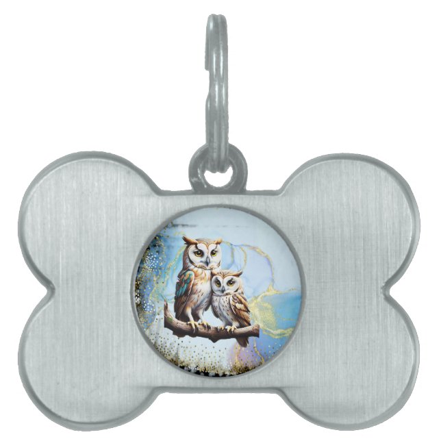 Placa Para Mascotas Sabse owls (Frente)