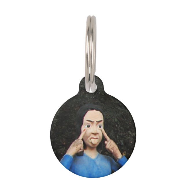 Placa Para Mascotas Sacar las caras detrás de la espalda (Anverso)