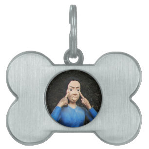 Placa Para Mascotas Sacar las caras detrás de la espalda