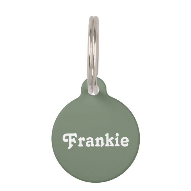 Placa Para Mascotas Sage Green (Anverso)