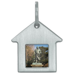 Placa Para Mascotas Saigo Takamori (El Último Samurái) & Estatua de Pe