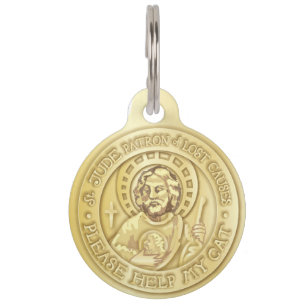 Placa Para Mascotas Saint Jude, por favor ayuda a mi gato, medalla y e