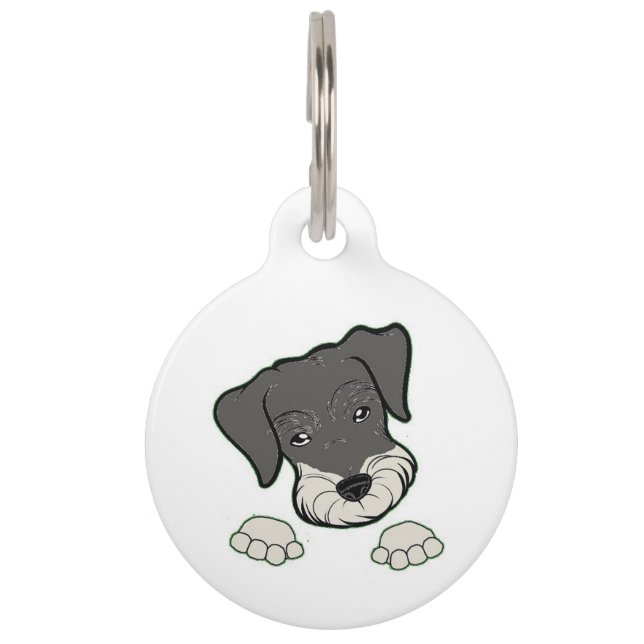 Placa Para Mascotas sal de schnauzer en miniatura y pimienta (Anverso)