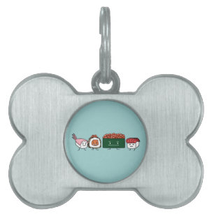 Placa Para Mascotas Salmones japoneses del camarón del sushi del arroz