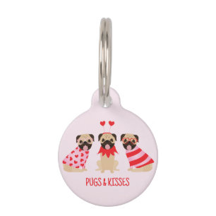 Placa Para Mascotas Saltos Y Besos Perros De Pug Cute