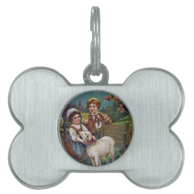 Placa Para Mascotas Saludos de Pascua 1908 (Frente)