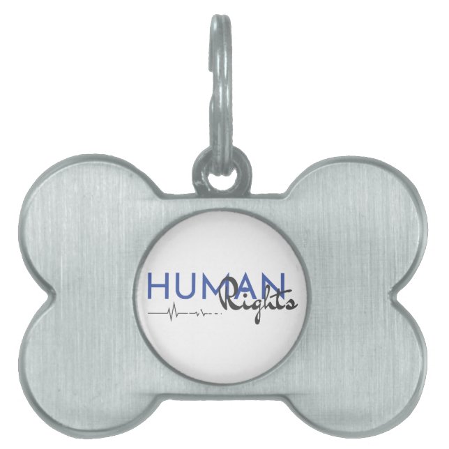 Placa Para Mascotas Salvamento de los derechos humanos (Frente)